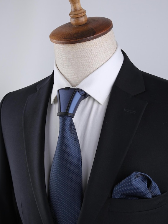 navy dress blues tie knot Navy Blue Metal Tie Knot Cover: Chic Necktie Accessory, Tie Clip