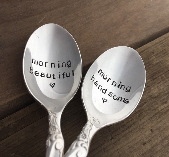Hand Stamped Coffee Spoons Etsy