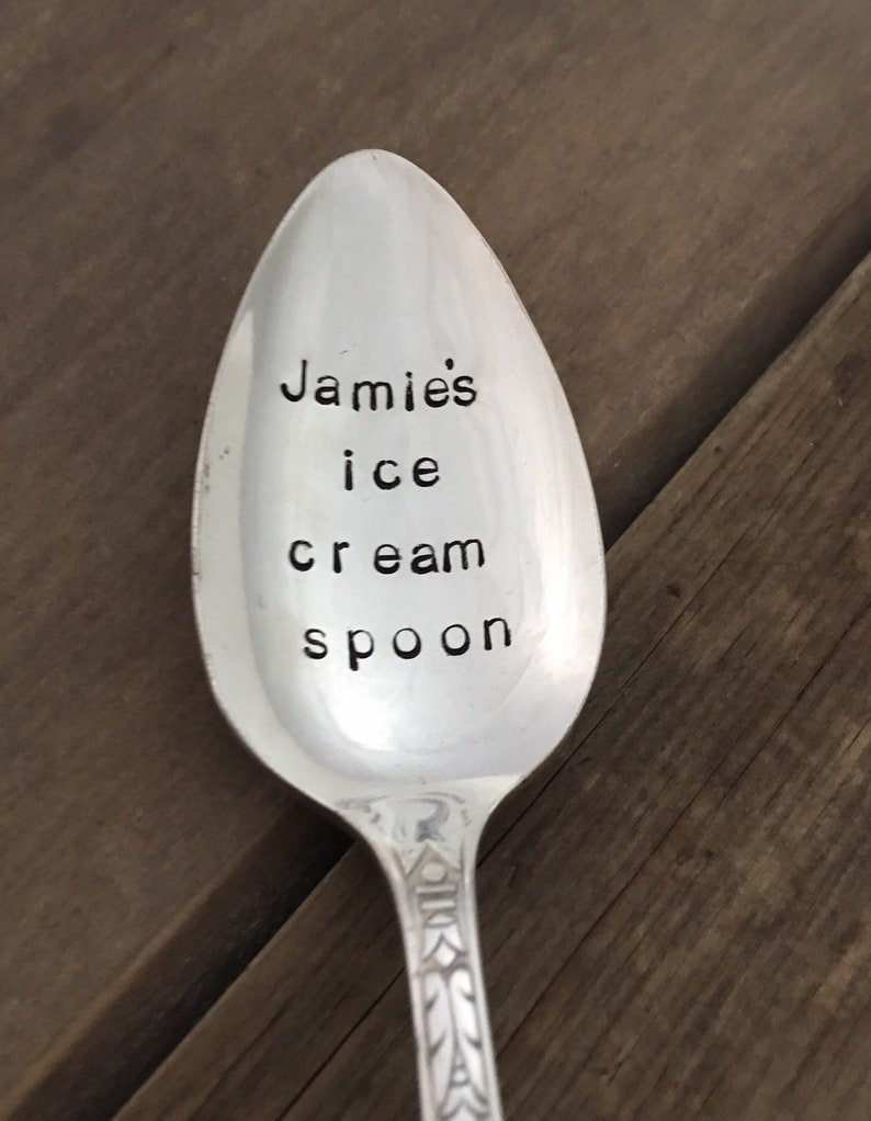 Personalized ice cream spoon stamped ice cream spoon Etsy