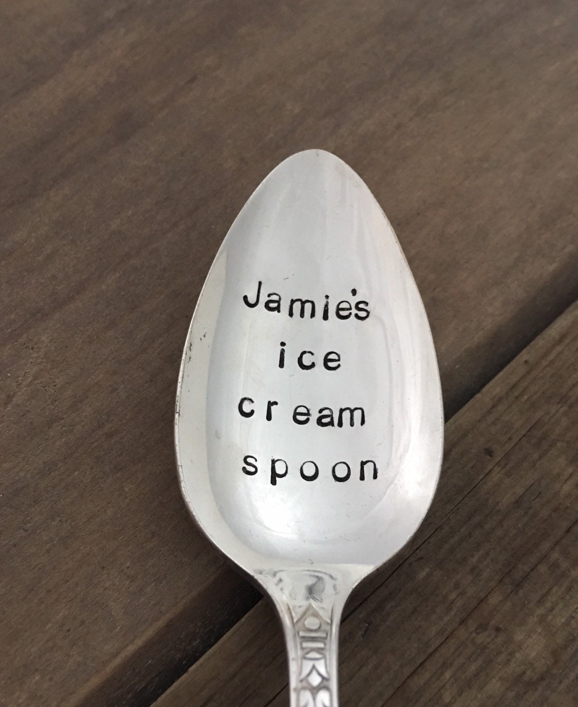 Personalized ice cream spoon stamped ice cream spoon Etsy