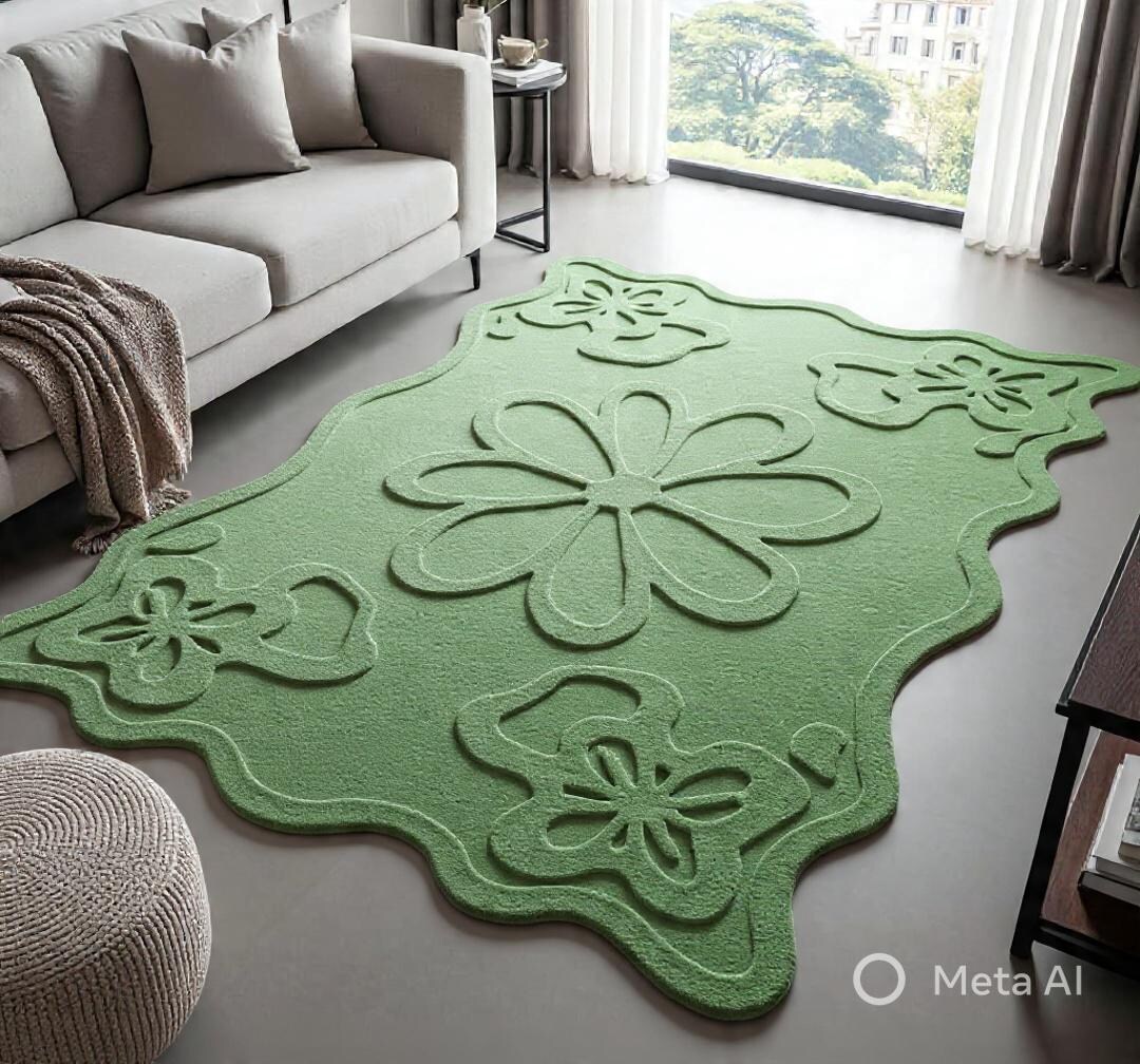 Simple Flower Pattern Rugs Modern Embossed Flower Pattern Rug - Etsy