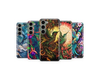 Hummingbird Phone Case Floral Bird Phone Cover for Samsung S25 Ultra S24 S23 S22 S21 S20 FE S10 S9 S8 S7 A56 A36 A26 A17 A16 A06 A05s