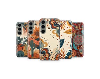 Boho Phone Case Retro Floral Cover for Samsung S25 Ultra S24 S23 S22 S21 S20 FE S10 S9 S8 S7 A56 A36 A26 A17 A16 A06 A05s