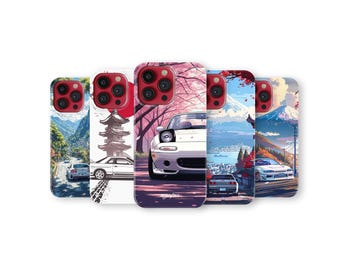 Jdm Car Phone Case Japanese Drift Street Racing Phone Cover for iPhone 17 Pro Max 16 15 14 13 12 11 X 8 7 6 Plus Samsung S25 Ultra S24 S23