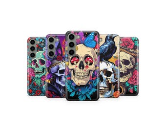Skull Phone Case Gothic Tattoo Art Phone Cover for Samsung S25 Ultra S24 S23 S22 S21 S20 FE S10 S9 S8 S7 A56 A36 A26 A17 A16 A06 A05s