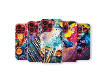 Watercolor Palette Phone Case Paint Art Cover for iPhone 17 Pro Max 16 15 14 13 12 11 X 8 7 Plus Samsung S25 Ultra S24 S23 S22 S21 S20 FE