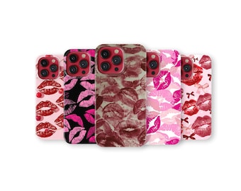 Lips Phone Case Kiss Print Cover for iPhone 17 Pro Max 16 15 14 13 12 11 X 8 7 Plus Samsung S25 Ultra S24 S23 S22 S21 S20 FE A16 A56