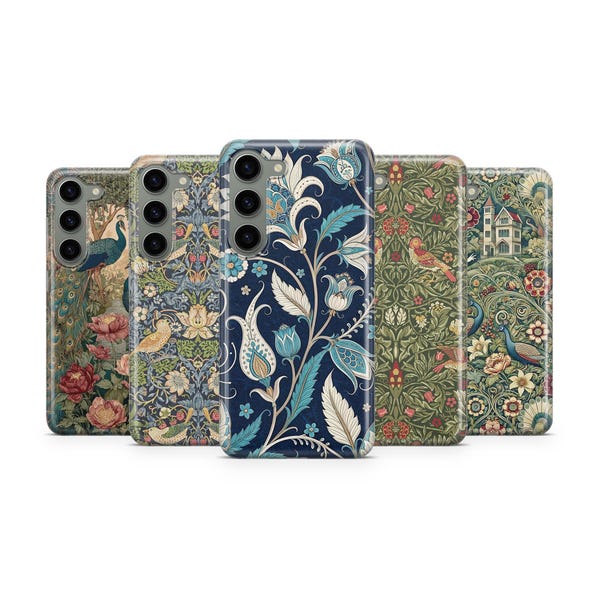 William Morris Phone Case Victorian Botanical Phone Cover for Samsung S26 Ultra S25 S24 S23 S22 S21 S20 FE S10 S9 S8 S7 A56 A36 A26 A17 A16