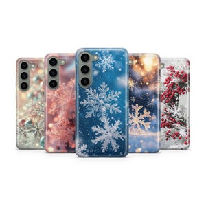Sneeuwvlok Telefoon Geval Winter Esthetisch Telefoon Cover voor Samsung S25 Ultra S24 S23 S22 S21 S20 FE S10 S9 S8 S7 A56 A36 A26 A17 A16 A06 A05 A04s