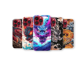 Drachen Handyhülle japanische Mythical Phone Cover für iPhone 17 Pro Max 16 15 14 13 12 11 X 8 7 Plus Samsung S25 Ultra S24 S23 S22 S21 S20 FE