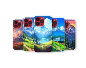 Funda para teléfono con paisaje de montaña y diseño natural para iPhone 17 Pro Max, 16, 15, 14, 13, 12, 11, X, 8, 7 Plus, Samsung S25 Ultra, S24, S23, S22, S21, S20 FE, A16