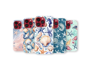 Seashell Beach Phone Case Summer Ocean Aesthetic Phone Cover for iPhone 17 Pro Max 16 15 14 13 12 11 X 8 7 Plus Samsung S25 Ultra S24 S23 FE