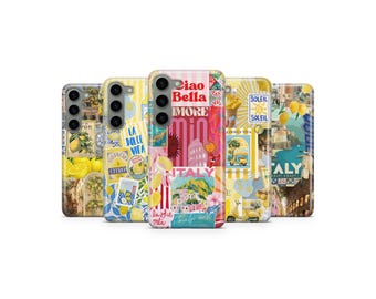 Italian Summer Phone Case Amalfi Coast Aesthetic Phone Cover for Samsung S25 Ultra S24 S23 S22 S21 S20 FE S10 S9 S8 S7 A56 A36 A26 A17 A16