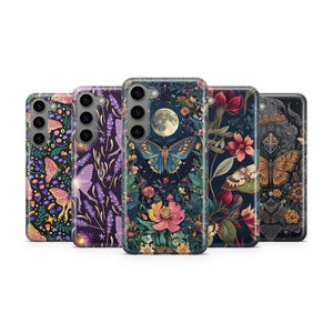 Mystic Moth Phone Case Dark Botanical Cover for Samsung S25 Ultra S24 S23 S22 S21 S20 FE S10 S9 S8 S7 A56 A36 A26 A17 A16 A06 A05s