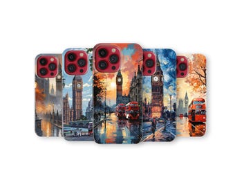 London City Phone Case Big Ben Red Bus Cover for iPhone 17 Pro Max 16 15 14 13 12 11 X 8 7 Plus Samsung S25 Ultra S24 S23 S22 S21 S20 FE