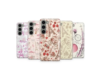 Paris Aesthetic Phone Case Eiffel Tower Phone Cover for Samsung S25 Ultra S24 S23 S22 S21 S20 FE S10 S9 S8 S7 A56 A36 A26 A17 A16 A06 A05s