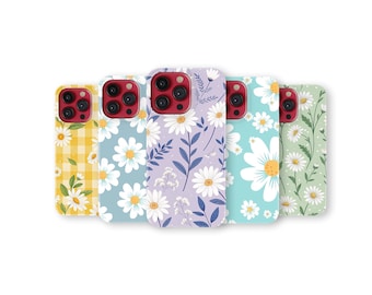 Daisy Flower Phone Case Floral Pattern Phone Cover for iPhone 17 Pro Max 16 15 14 13 12 11 X 8 7 6 Plus Samsung S25 Ultra S24 S23 S22 S21 FE