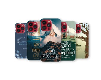 Bijbelvers Telefoonhoesje Christelijk Geloof Gebaseerd Telefoonhoesje voor iPhone 17 Pro Max 16 15 14 13 12 11X8 7 6 Plus Samsung S25 Ultra S24 S23 S22