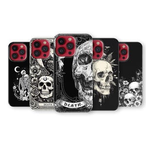 Gothic Skull Phone Case Dark Academia Occult Death Phone Cover for iPhone 17 Pro Max 16 15 14 13 12 11 X 8 7 6 Plus Samsung S25 Ultra S24 FE