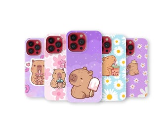 Cute Capybara Phone Case: Kawaii Animal, Pastel Design, Soft TPU