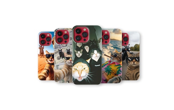 Funny Cat Meme Phone Case Cool Cat Phone Cover for iPhone 17 Pro Max 16 15 14 13 12 11 X 8 7 Plus Samsung S25 Ultra S24 S23 S22 S21 S20 FE