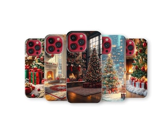 Christmas Tree Phone Case Christmas Phone Cover for iPhone 17 Pro Max 16 15 14 13 12 11 X 8 7 Plus Samsung S25 Ultra S24 S23 S22 S21 S20 FE