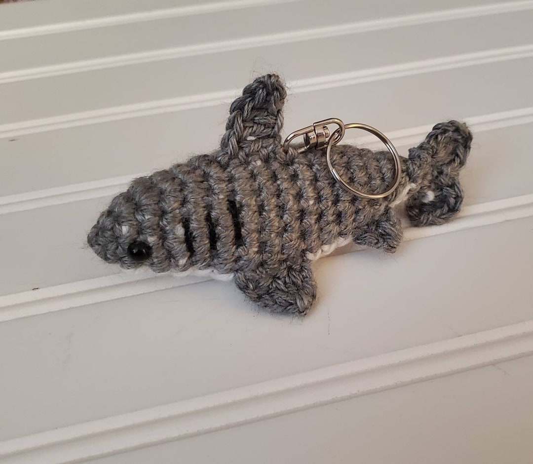 Crochet Customizable Shark Keychain Etsy