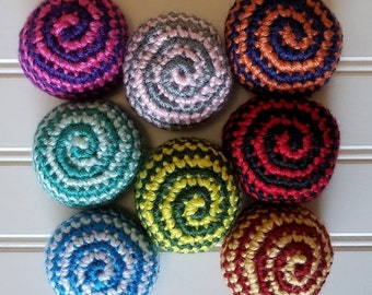 Customizable Crochet Spiral Foot Bag