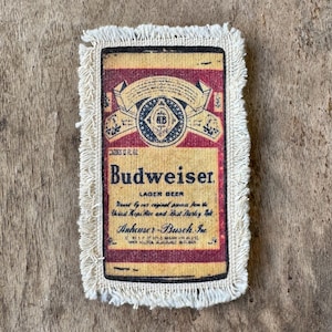 Budweiser Can vintage style canvas sew-on patch