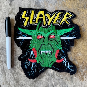 Large 7.5” Slayer memorabilia embroidered back patch