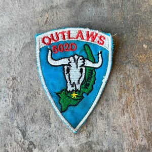 Outlaws 502nd Aviation Battalion vintage military sew-on patch