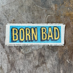 BORN BAD biker canvas sew-on patch