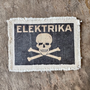 ELEKTRIKA high voltage crossbones canvas sew-on patch