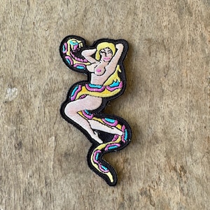 Naked Lady Viper iron-on patch