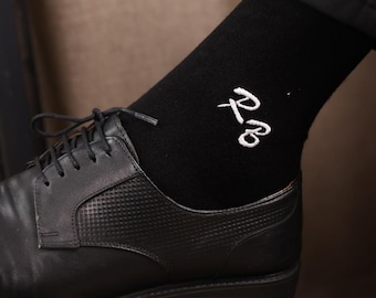 Calcetines de vestir personalizados para hombre, calcetines bordados para padrinos de boda, regalos para padrinos de boda, propuesta de matrimonio, calcetines bordados personalizados, calcetines para padrinos de boda