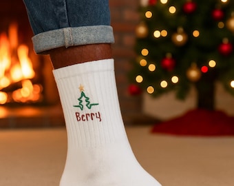 Calcetines bordados personalizados: regalo de Navidad personalizado con nombre al por mayor