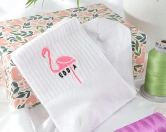 Logo Embroidered Socks for the Workplace,Custom Logo Embroidered Socks (Bulk Orders), Unisex Cotton Socks With Personalized Text Logos,