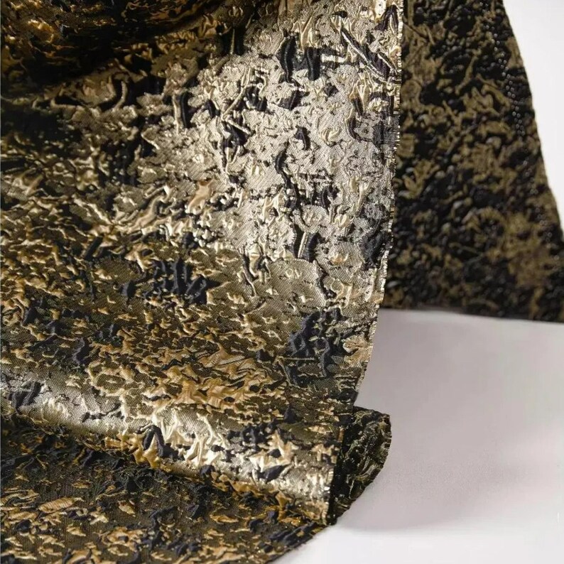Pumpkin & Glacial Silver Floral Jacquard Brocade with Raised Metallic Threads for Luxe Evening Wear