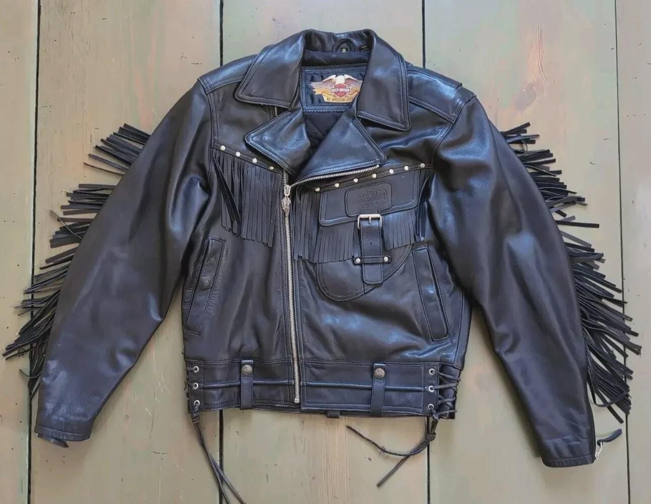 Harley Davidson Fringe Jacket - Etsy Harley Davidson Fringe Jacket - Etsy