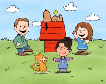 Benutzerdefinierte Cartoon Stil Porträt, personalisierte Familie DIGITAL Illustration, Haustier Urlaub Karte, Digitaldruck