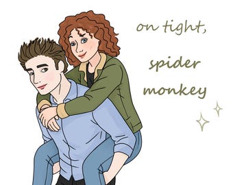 Custom Vampir Portrait, personalisierte DIGITAL Illustration, Geburtstagskarte, Digitaldruck, Geschenk für sie, twilight