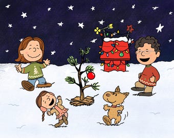 Benutzerdefinierte Weihnachtskarikatur-Art-Porträt, personalisierte Familie DIGITAL-Illustration, Haustierweihnachtskarte, Digitaldruck