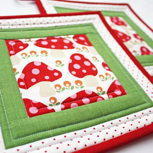 Woodland Treasure - Handmade Quilted Potholders - Set of Two