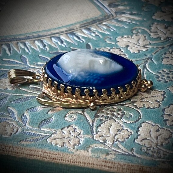 Oracle of Delphi flow blue Limoges pendant in sol… - image 8