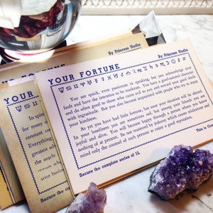 Original Vintage 1950&#39;s Your Fortune Cards - 12 Fortunes by Princess Hadja - Arcade Cards
