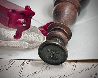 Timbro Sigillo Ceralacca Lettera F - Testa Ottone 25mm, Manico Legno - Per Inviti E Matrimoni - Foto 11