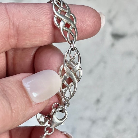 Sterling silver Celtic Knot bracelet - 1990’s vin… - image 4