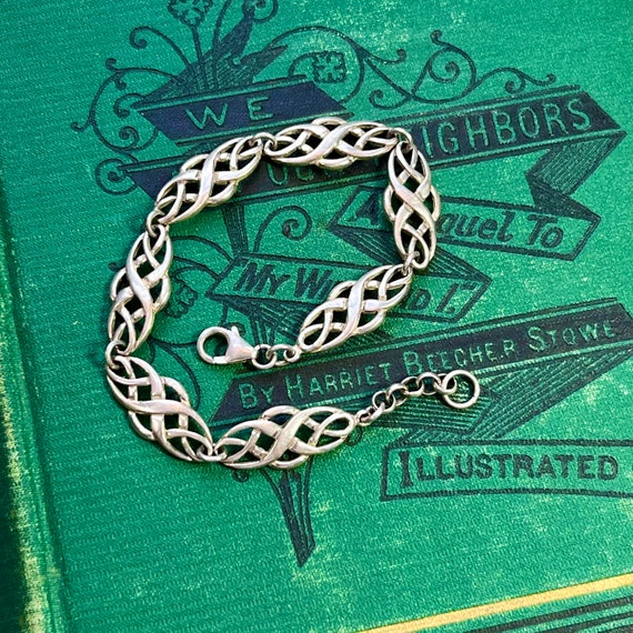 Sterling silver Celtic Knot bracelet - 1990’s vin… - image 2