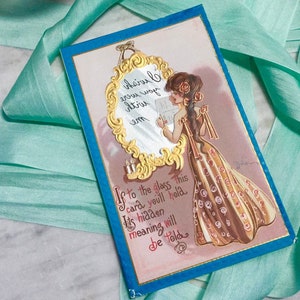 Zauberspiegel Nachricht Postkarte von 1910 von Dwig, Liebe, Flirten, Freundschaft