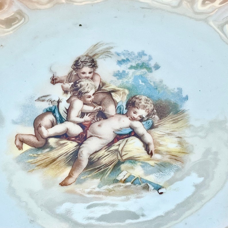 Vintage Austrian Porcelain Rococo Style Dessert Plate, Cherubs ...